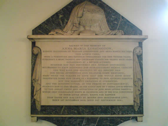 Anna Maria Lushington's epitaph